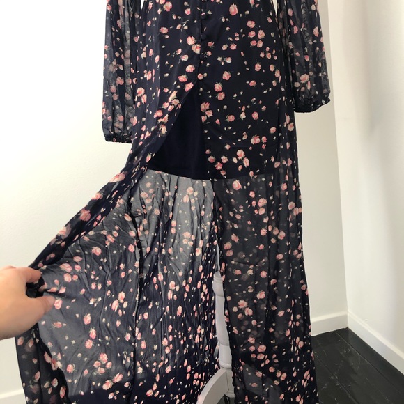 Volcom Two-Piece Silk Maxi Dress w/Cotton Slip - Picture 8 of 8